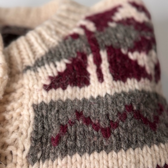 REY WEAR Vintage 100% Wool Cardigan Sweater Sz L- XL Oversized UNISEX - Picture 11 of 12